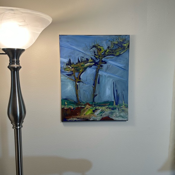 Oil painting signed gallery art 24”x20” exotic trees original artwork on canvas - Picture 2 of 5